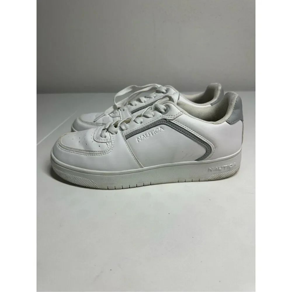 Nautica Nigela Low Top Casual Sneakers Shoes White Womens Size 8,5 Faux Leather - Picture 2 of 10